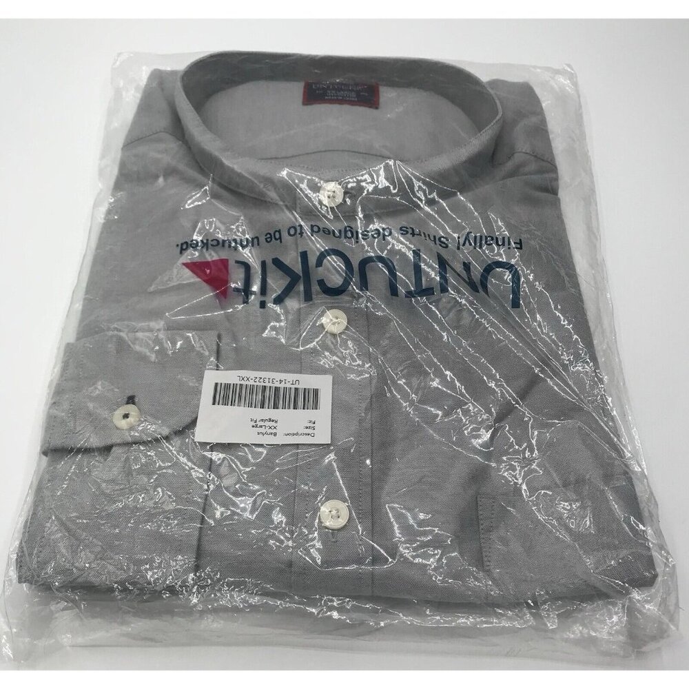 UNTUCKit Shirt Mens Size XXL 2XL Gray Button‎ Down Long Sleeve Regular Fit